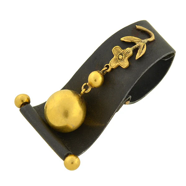 MARSH & CO. Vintage 18kt Blackened Steel Clip Earrings - Image 3