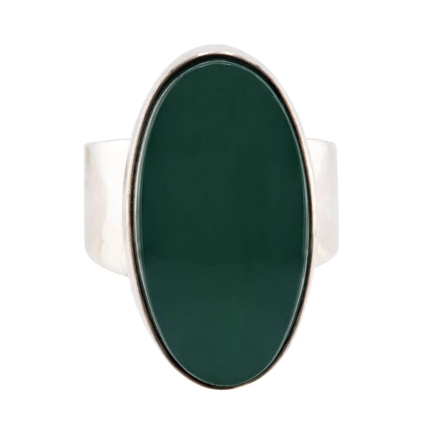 N.E. FROM Vintage Danish Sterling Silver Chrysoprase Ring - Image 2