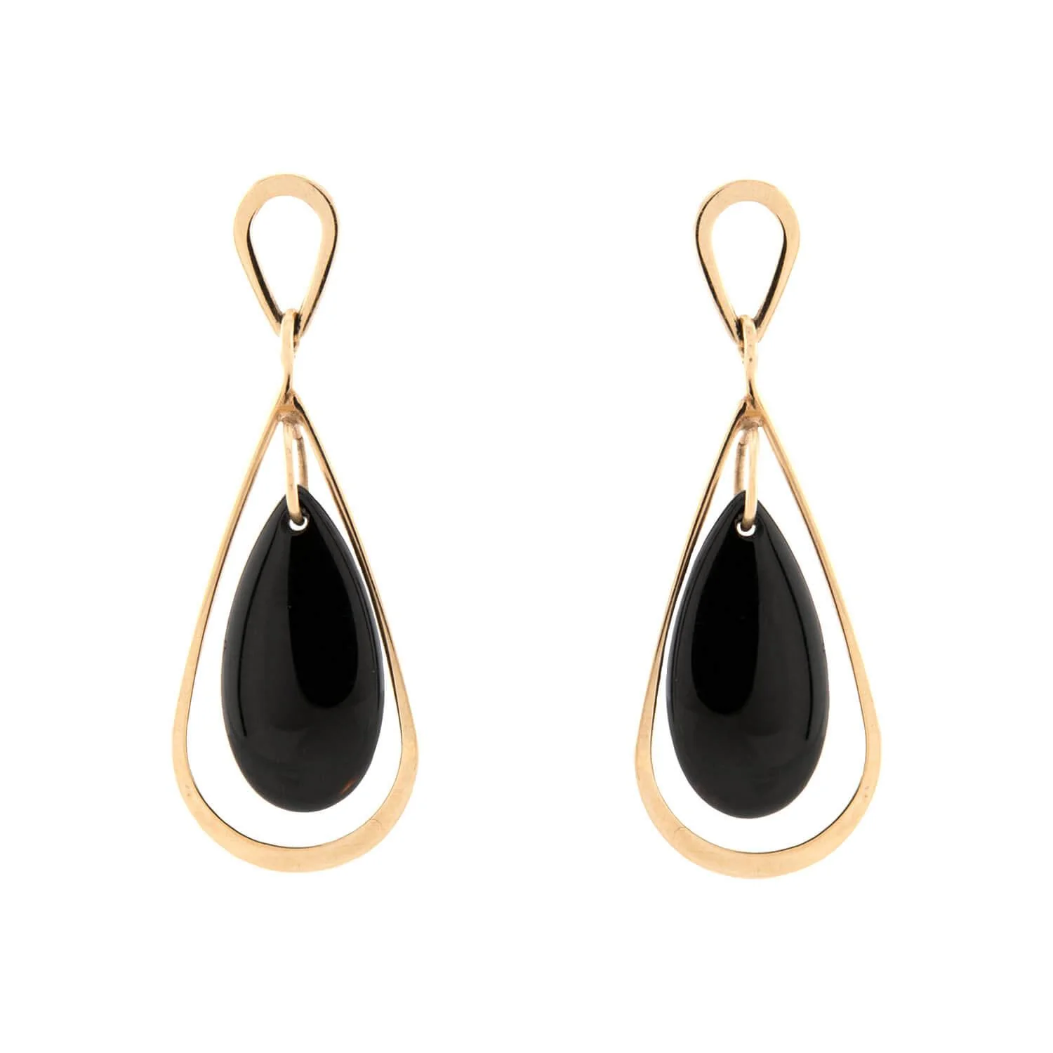 NABCO Estate 14k Onyx Teardrop Earrings
