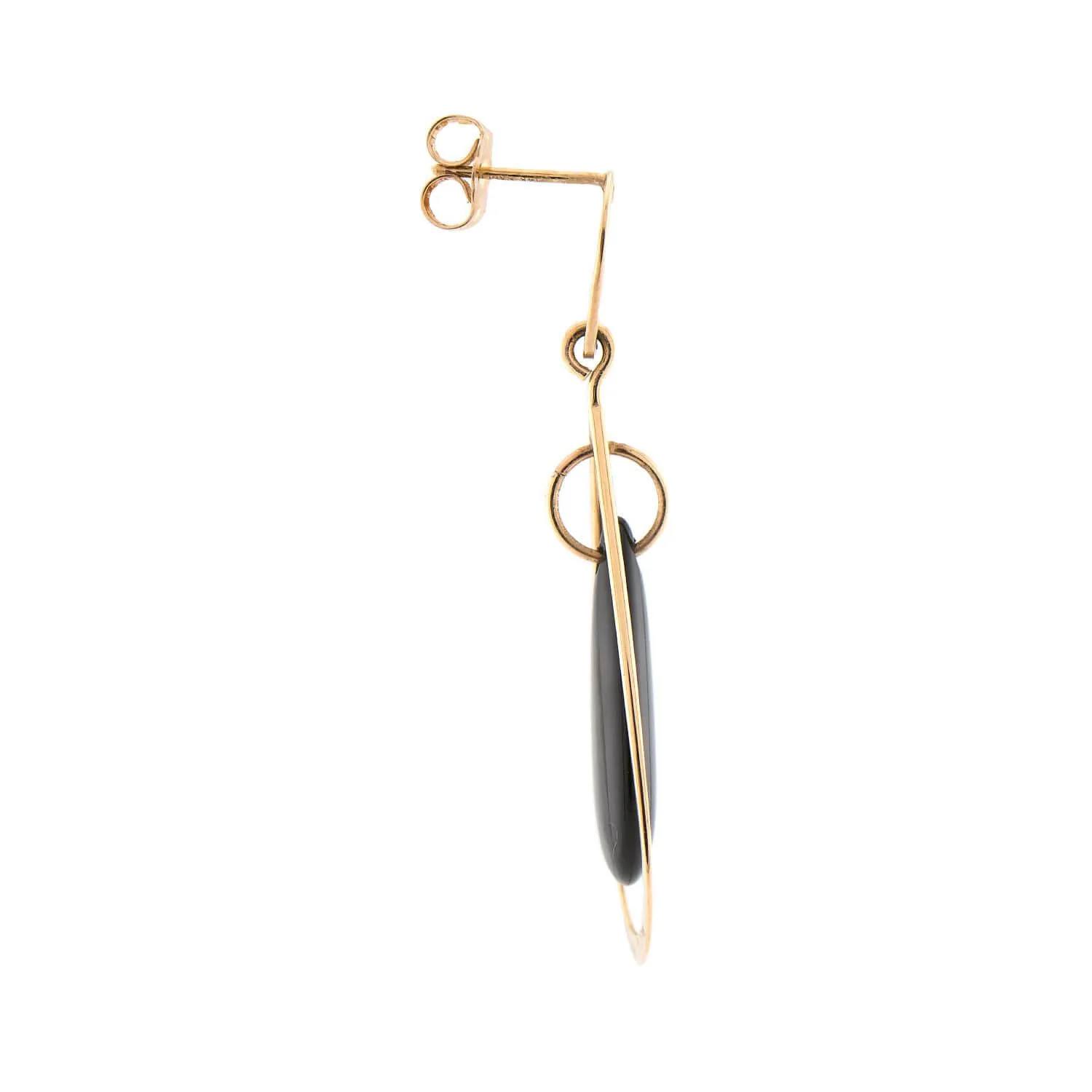 NABCO Estate 14k Onyx Teardrop Earrings - Image 2
