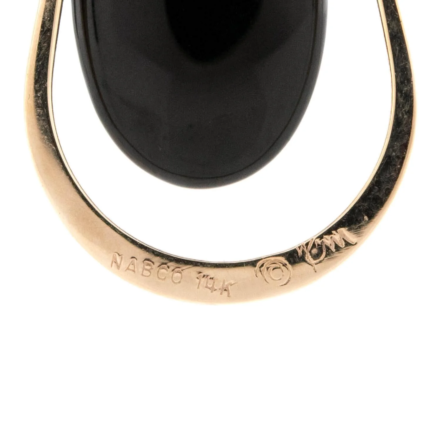 NABCO Estate 14k Onyx Teardrop Earrings - Image 4