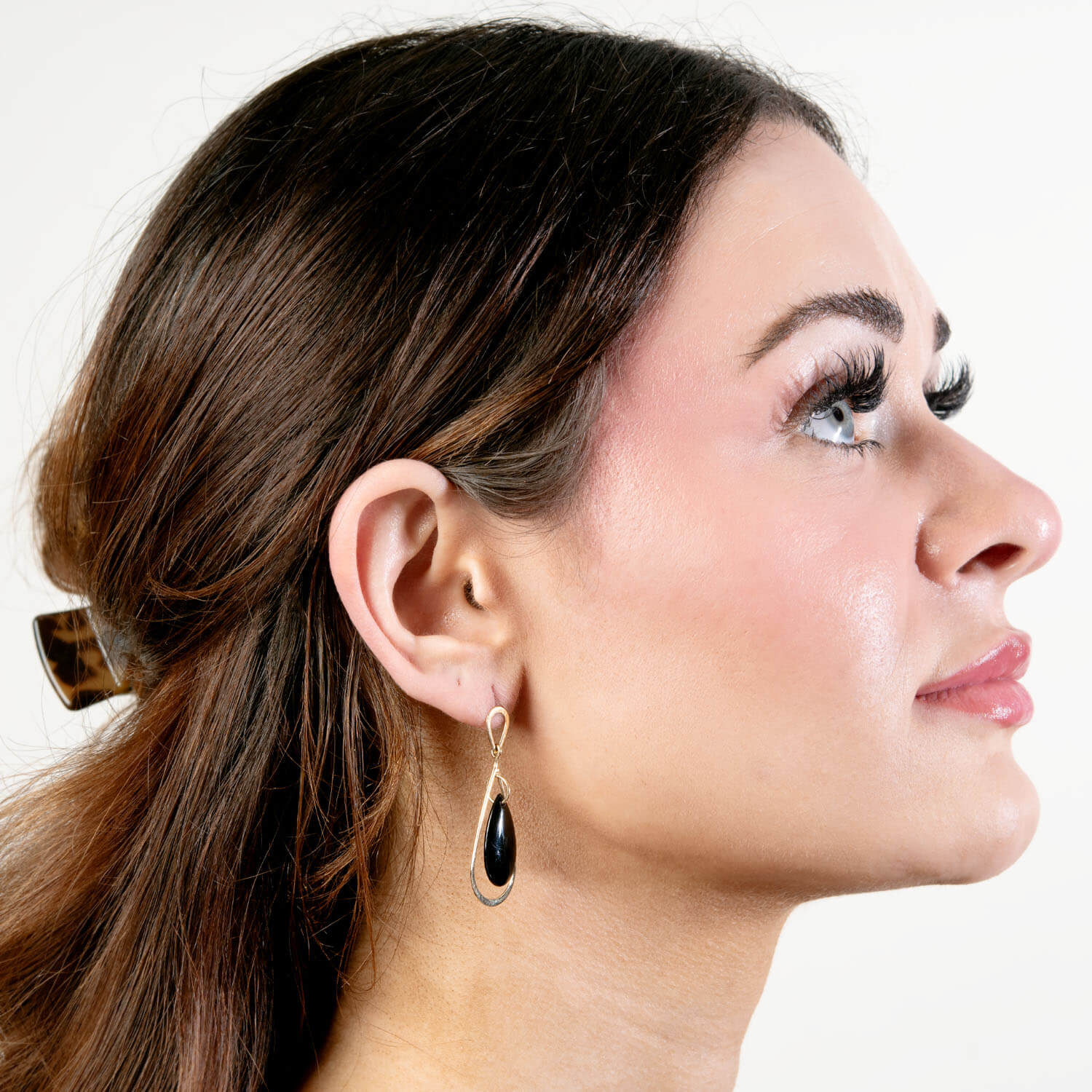 NABCO Estate 14k Onyx Teardrop Earrings - Image 5