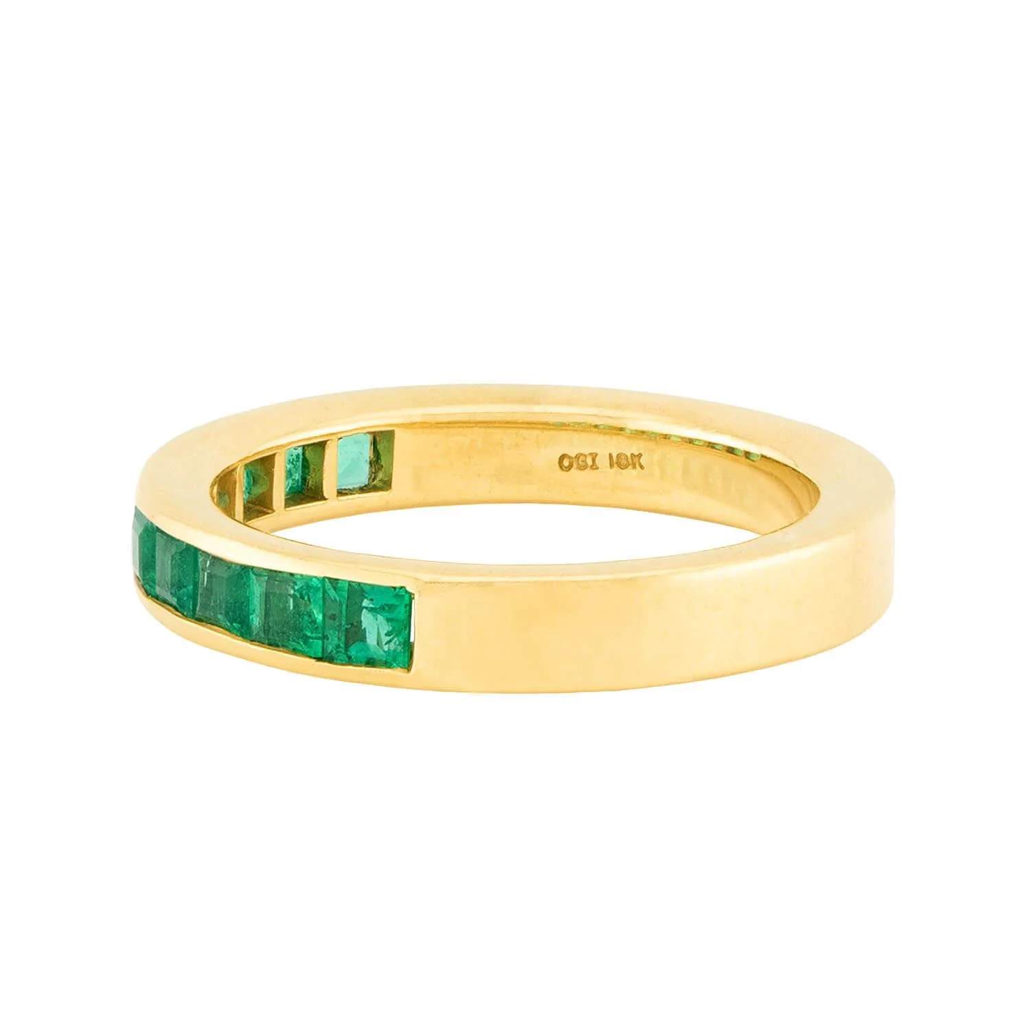 OGI Estate 18k Emerald Half Band - Image 3