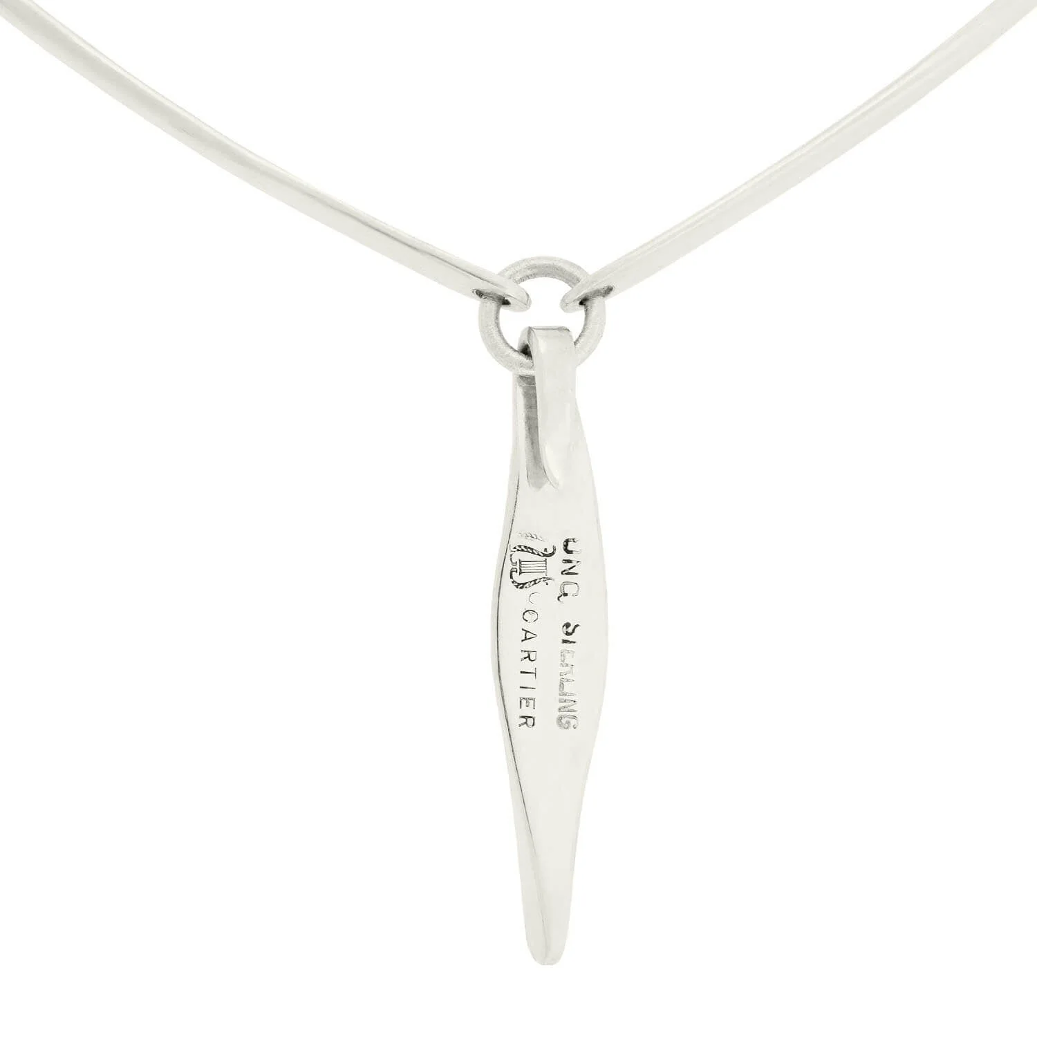OLD NEWBURY CRAFTERS for CARTIER Vintage Sterling Silver Choker Necklace - Image 7