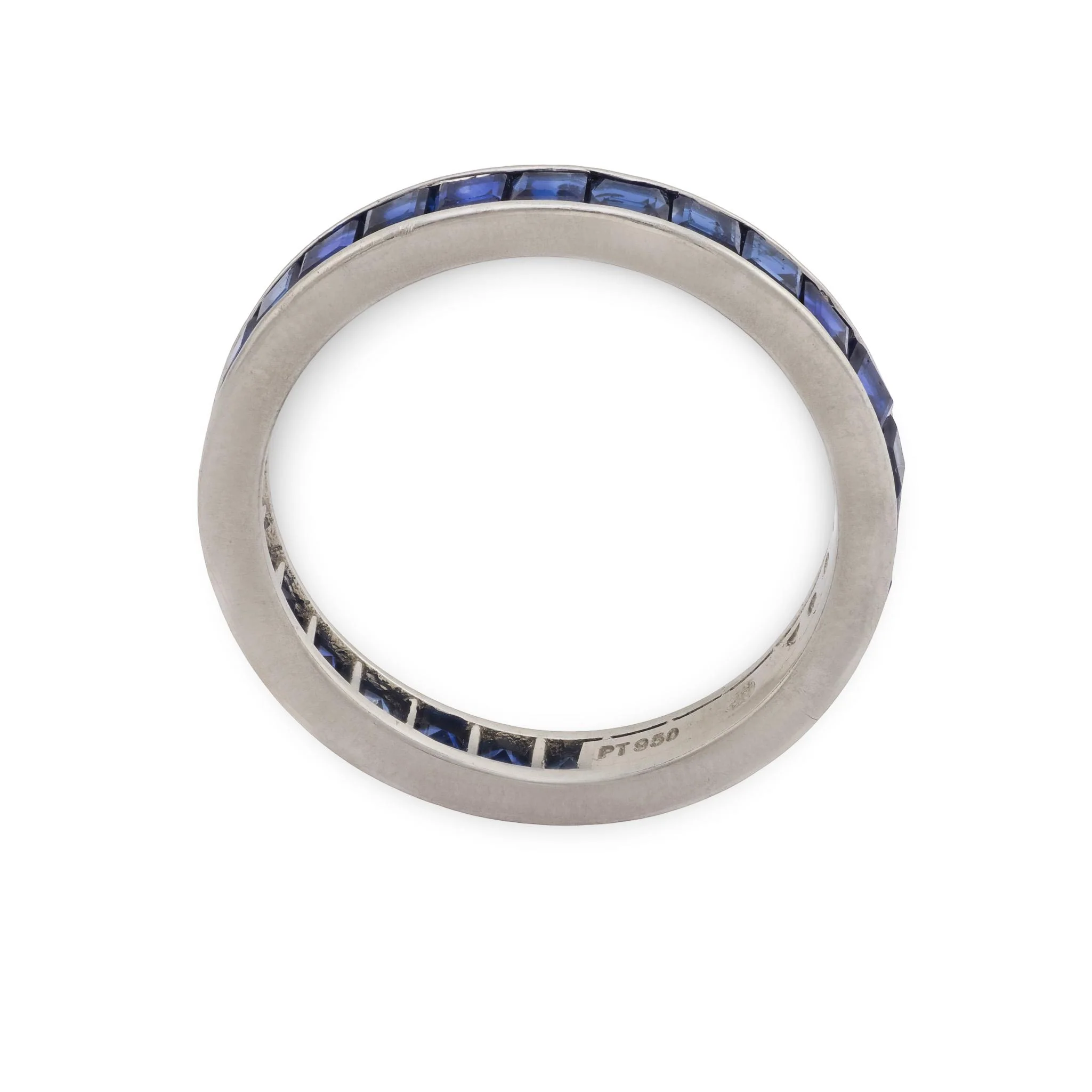 OSCAR HEYMAN Estate Platinum Sapphire Eternity Band - Image 2