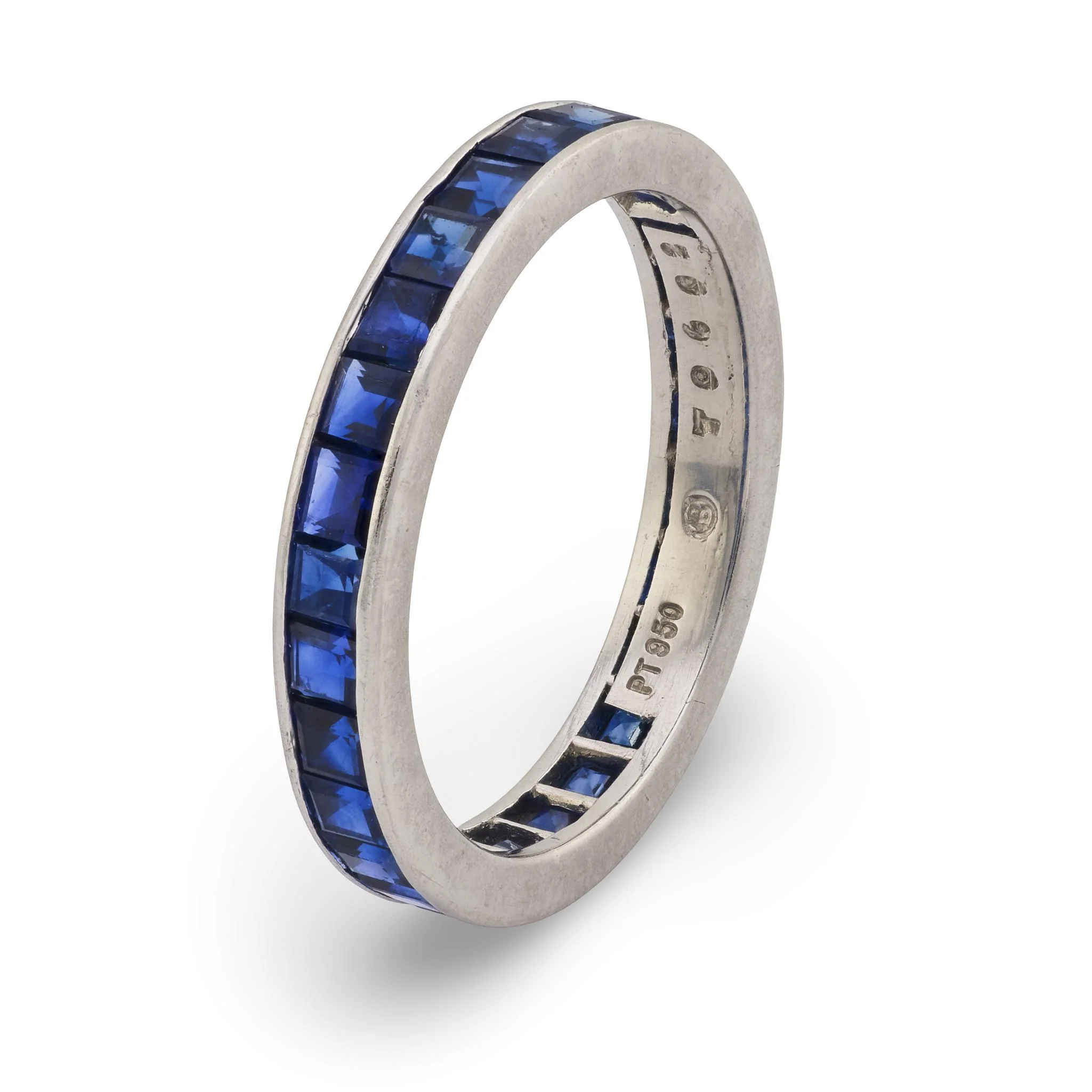 OSCAR HEYMAN Estate Platinum Sapphire Eternity Band - Image 3