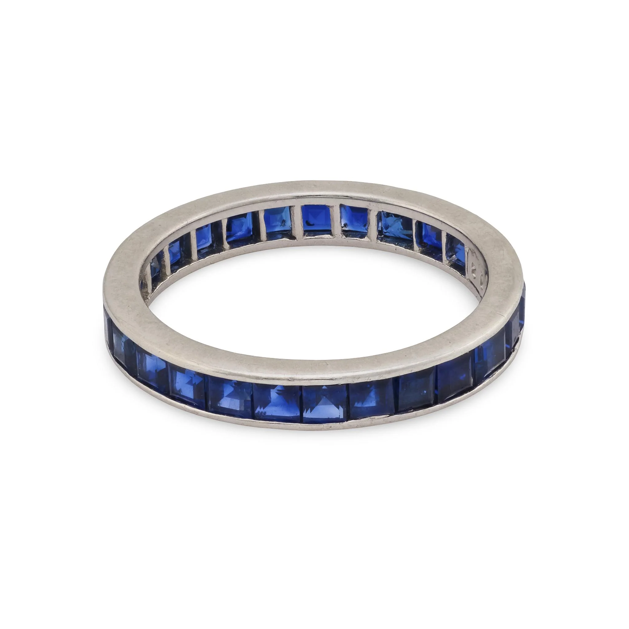 OSCAR HEYMAN Estate Platinum Sapphire Eternity Band - Image 4