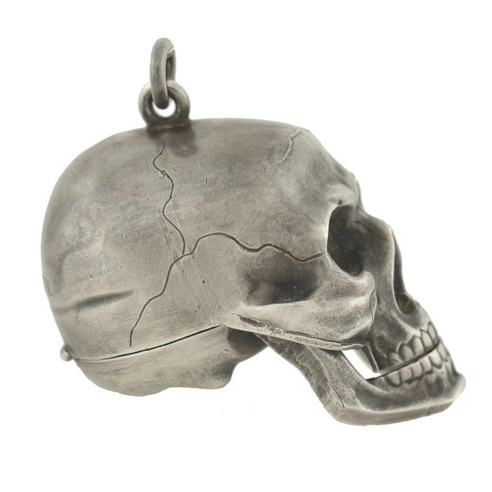 PAUL DITISHEIM Silver Montre Hamlet Large Skull Pocket Watch - Image 3