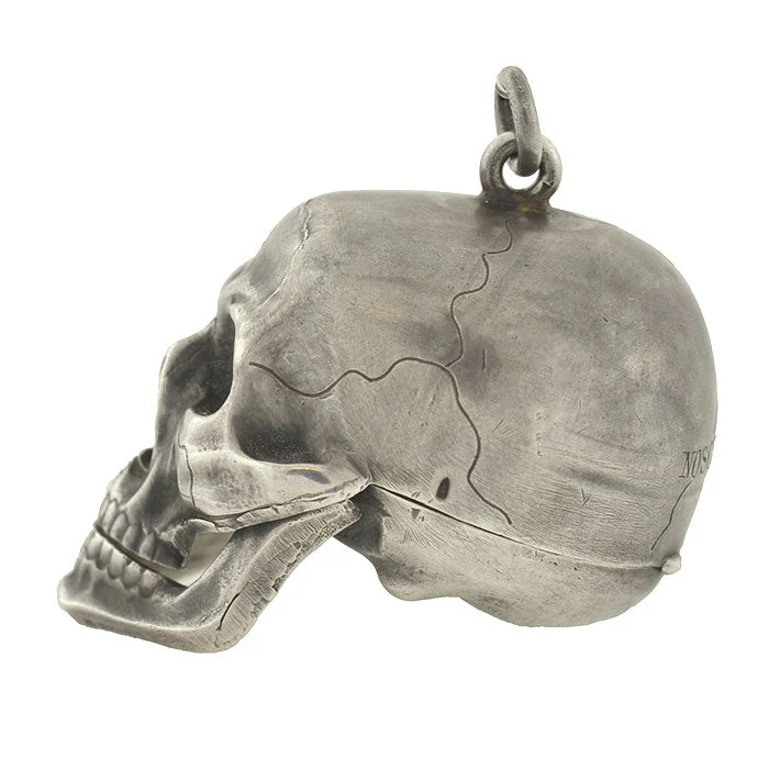 PAUL DITISHEIM Silver Montre Hamlet Large Skull Pocket Watch - Image 5