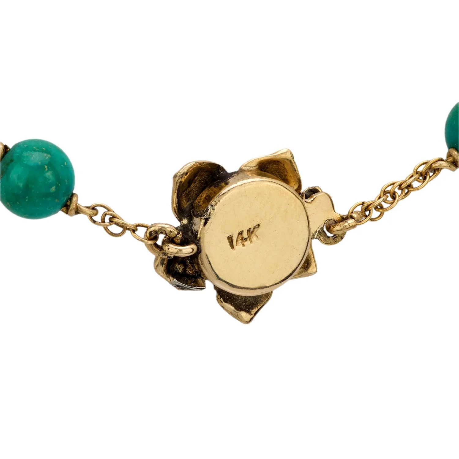 Retro 14k Amazonite Bead Necklace - Image 4