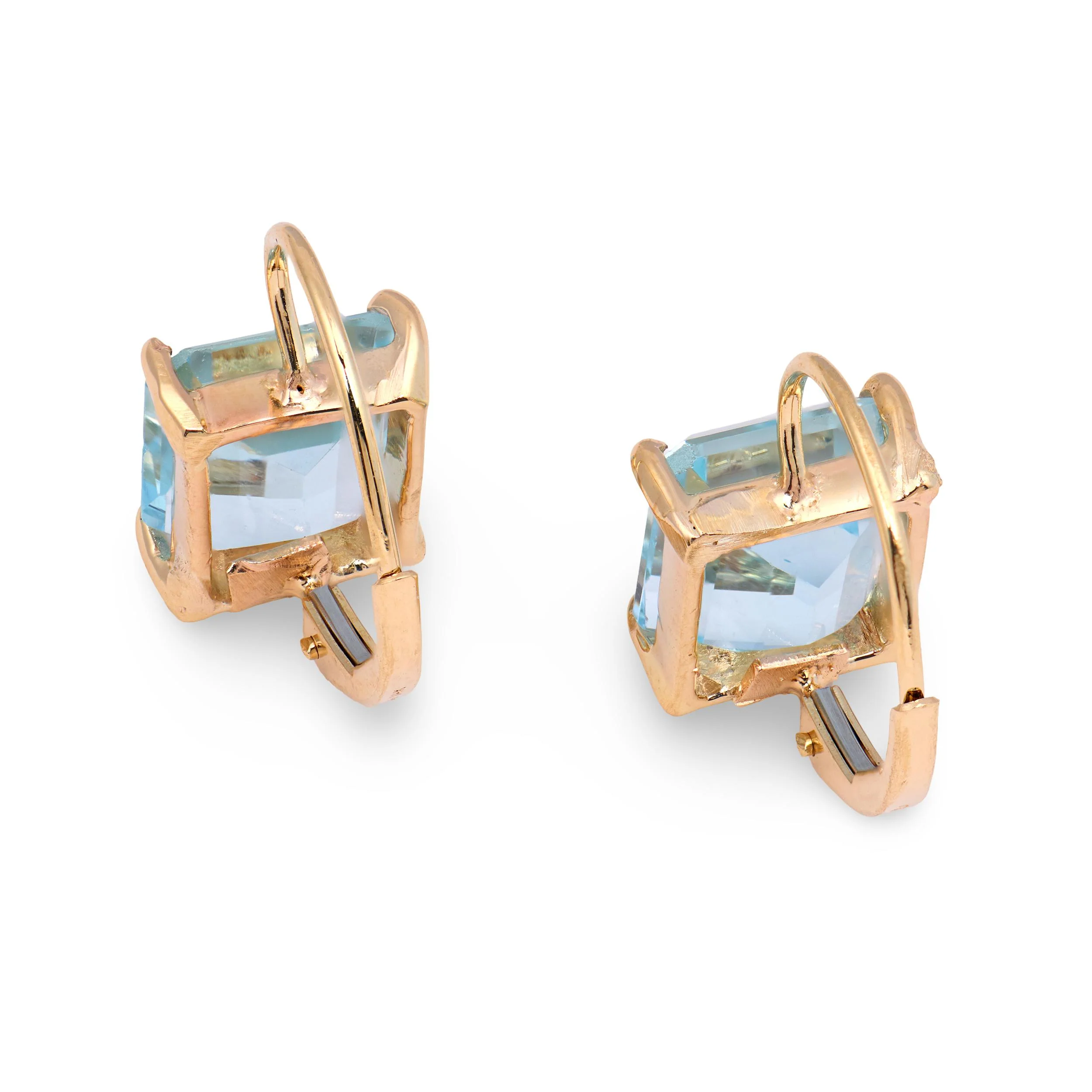 Retro 14k Aqua Drop Earrings - Image 4