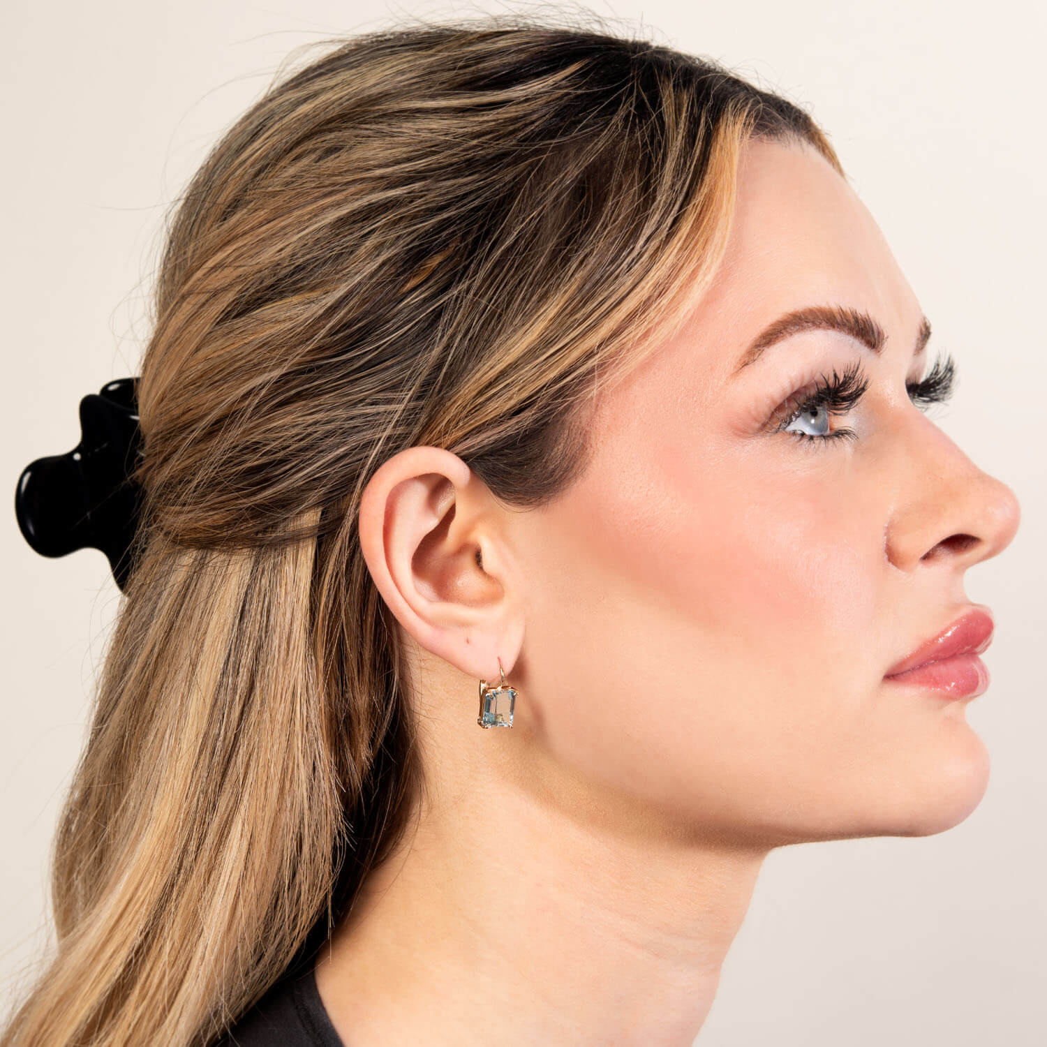 Retro 14k Aqua Drop Earrings - Image 5