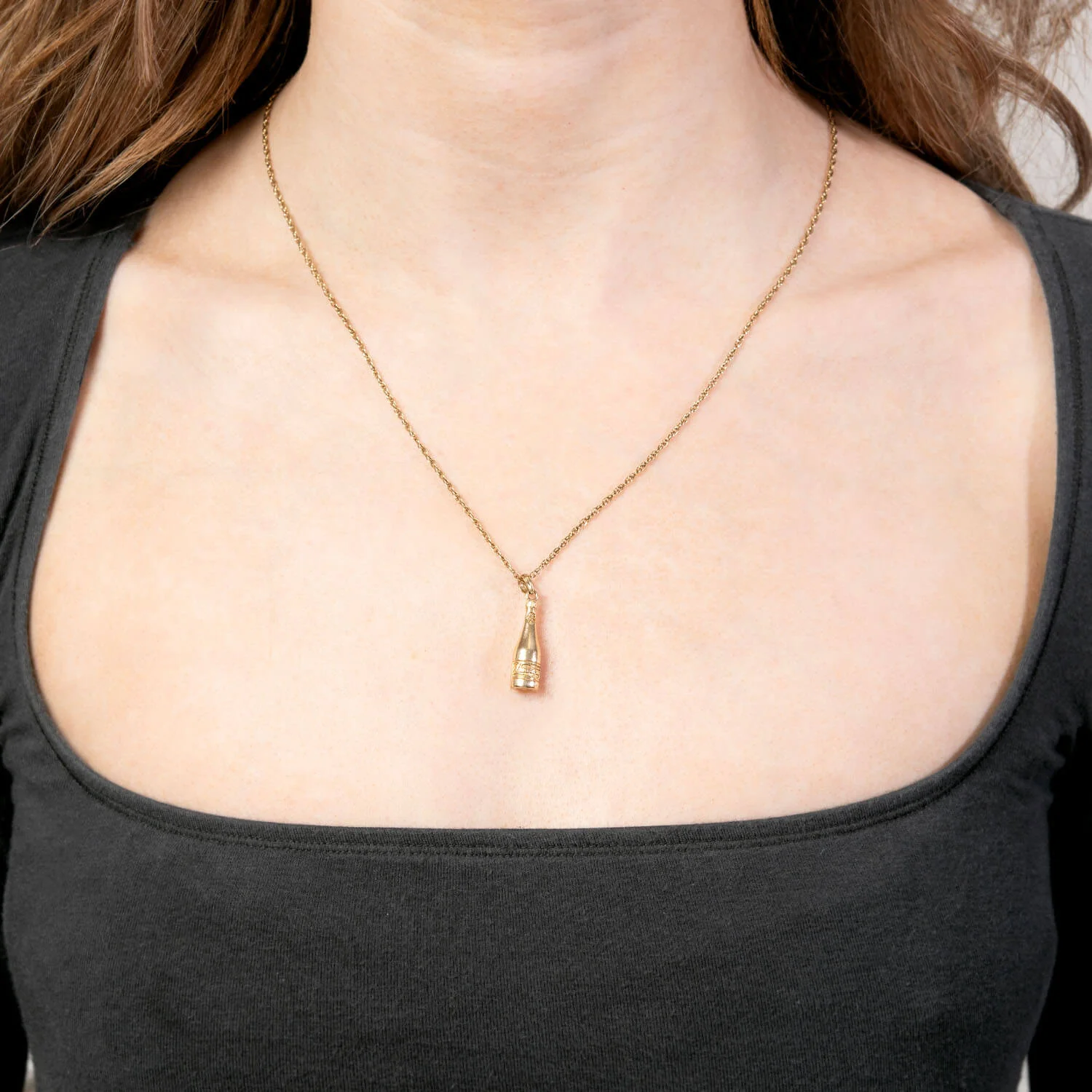 Retro 14k Champagne Bottle Pendant/Charm - Image 4