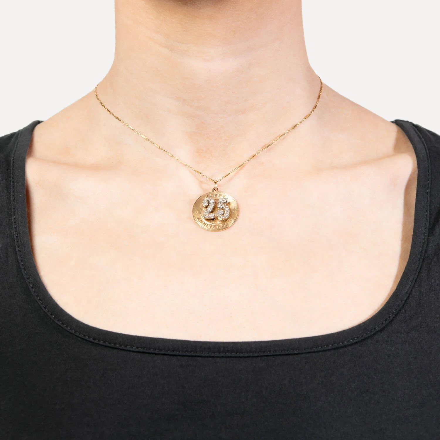 Retro 14k Diamond 25th Anniversary Charm - Image 4