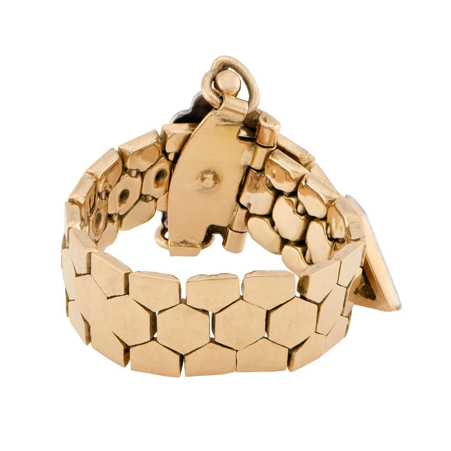 Retro 14k Diamond Adjustable Buckle Ring - Image 5