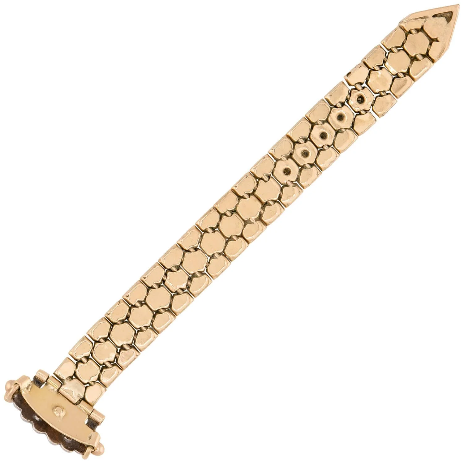 Retro 14k Diamond Adjustable Buckle Ring - Image 7