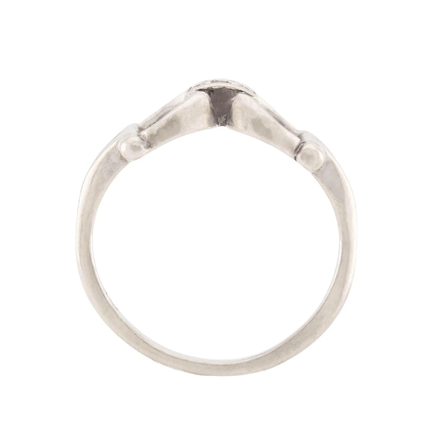 Retro 14k Diamond Horse Bit Ring - Image 4