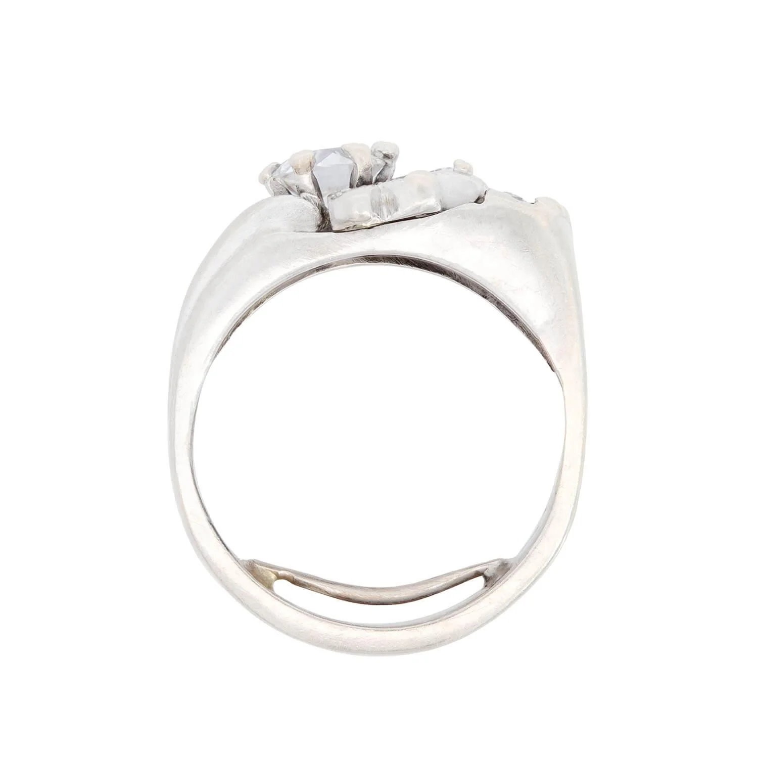 Retro 14k Diamond Starburst Buckle Ring 0.65ct - Image 4