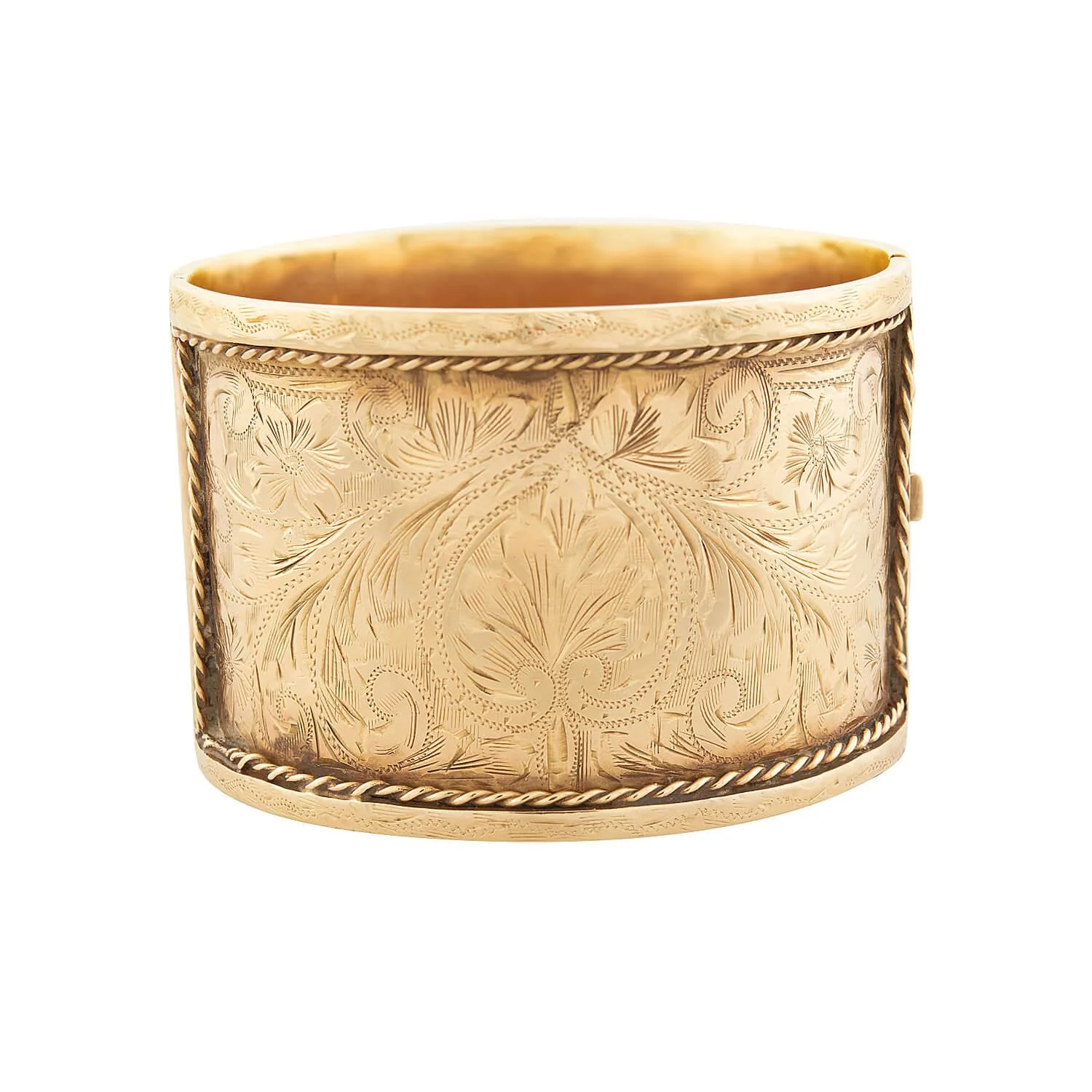 Retro 14k "Gypsy" Roma Bangle Cuff Bracelet - Image 5