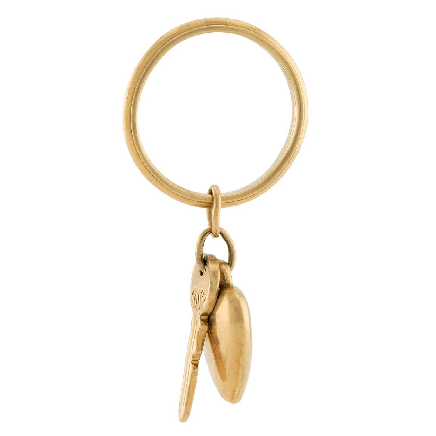 Retro 14k Heart & Key Sweetheart Charm Ring - Image 4
