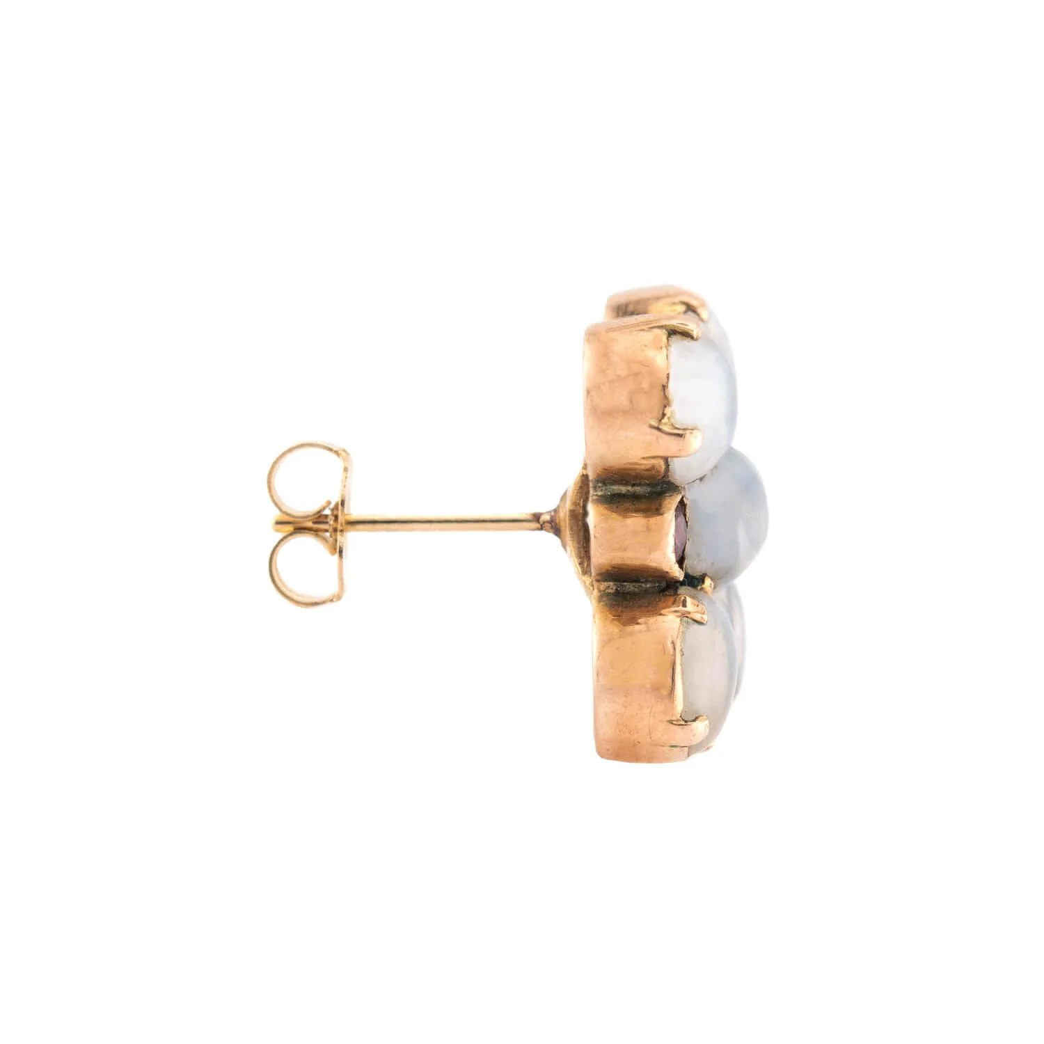 Retro 14k Moonstone and Sapphire Earring and Bracelet Set - Image 3