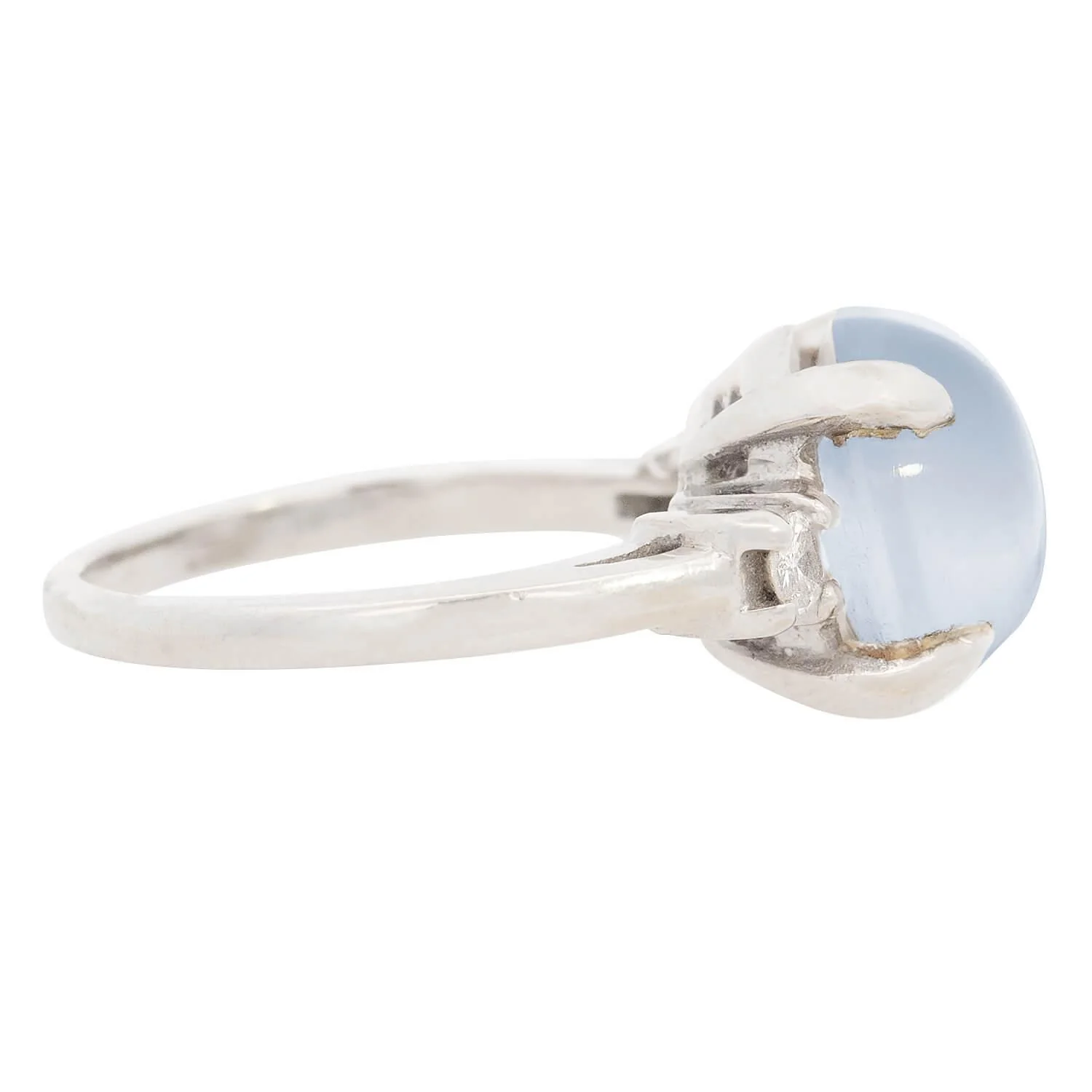 Retro 14k Moonstone & Diamond Ring - Image 3