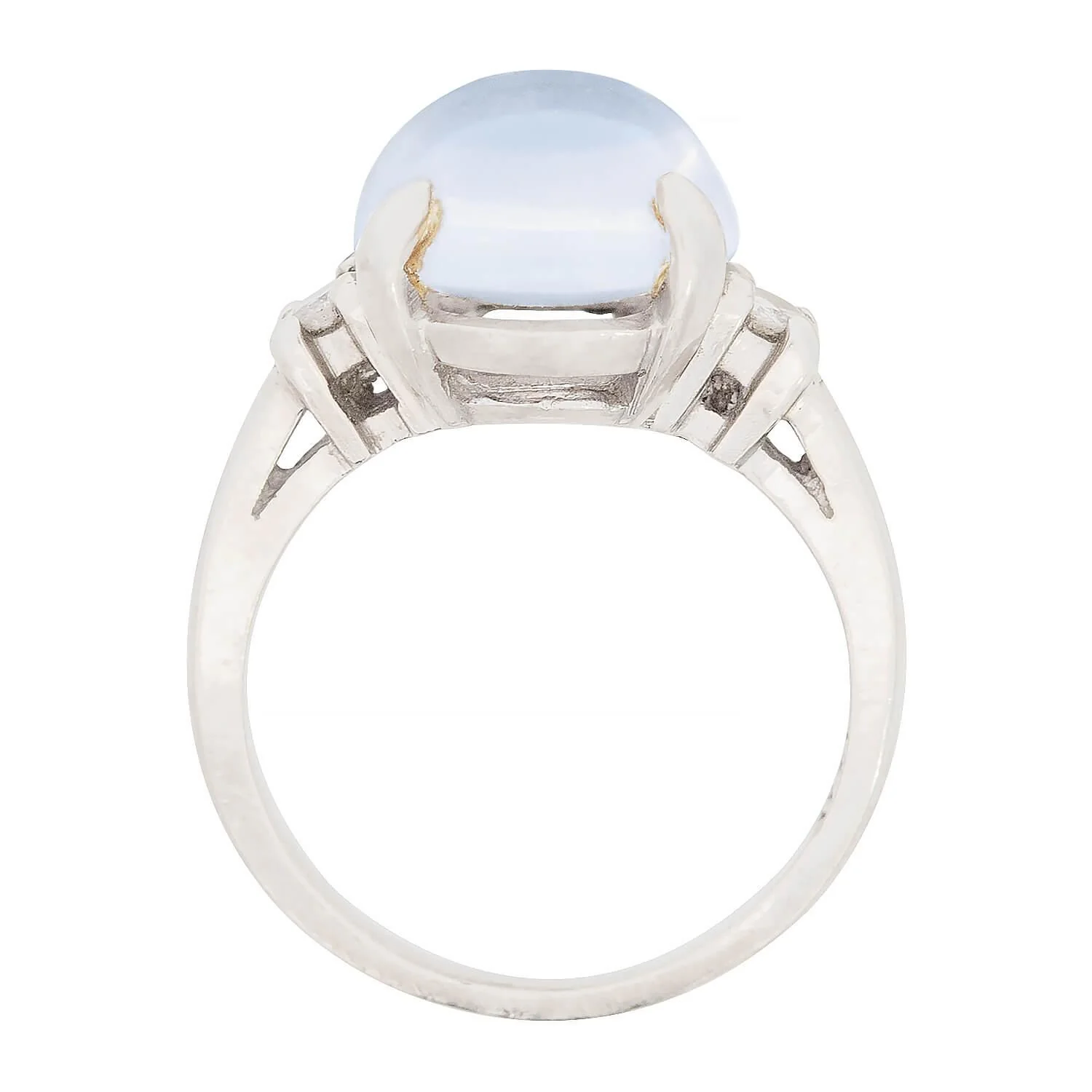 Retro 14k Moonstone & Diamond Ring - Image 4