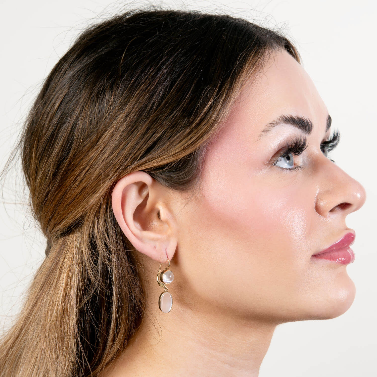 Retro 14k Moonstone Drop Earrings - Image 4