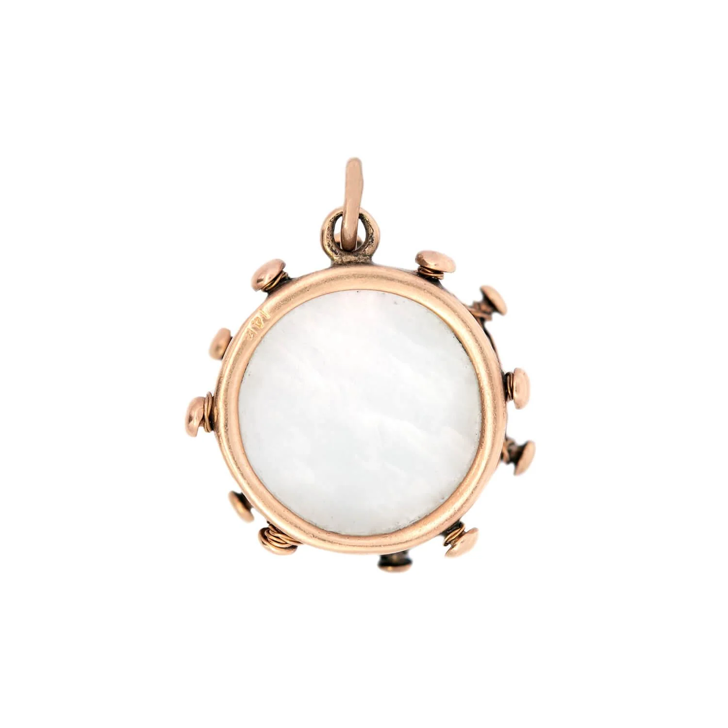 Retro 14k Mother Of Pearl Snare Drum Charm - Image 4