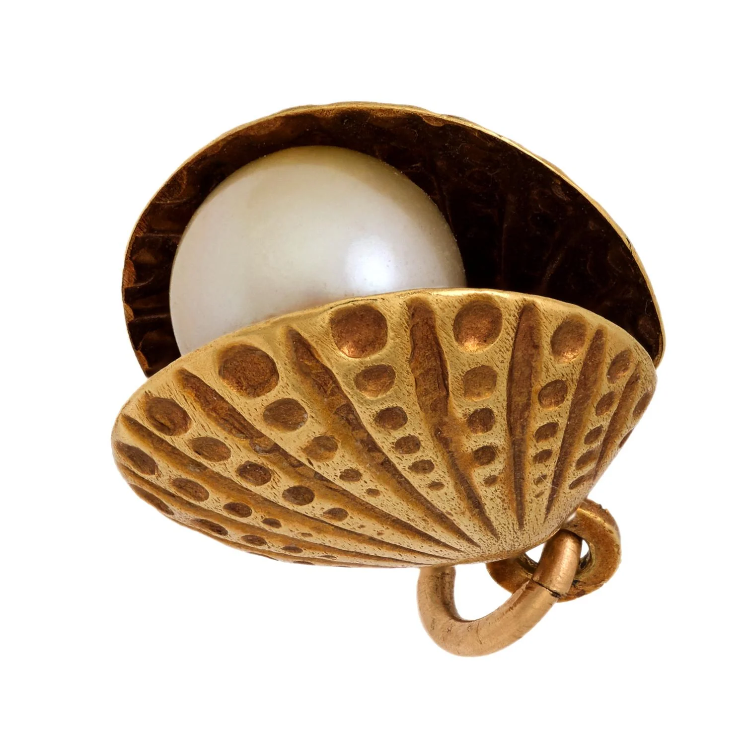 Retro 14k Pearl Clam Pendant/Charm - Image 3