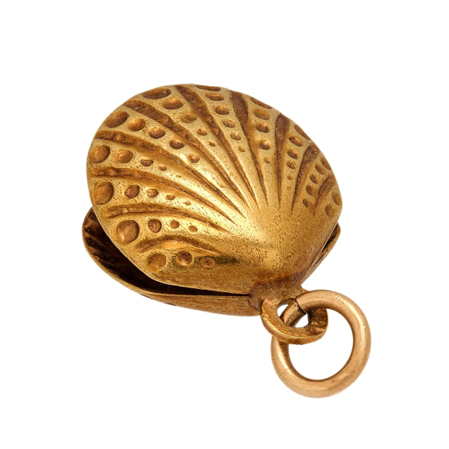 Retro 14k Pearl Clam Pendant/Charm - Image 4