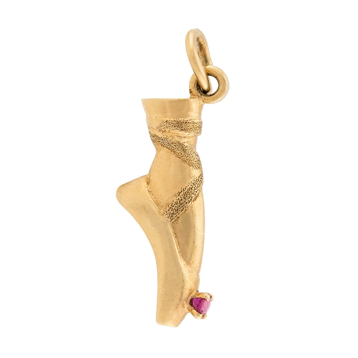 Retro 14k Spinel Ballet Shoe Pendant/Charm - Image 2
