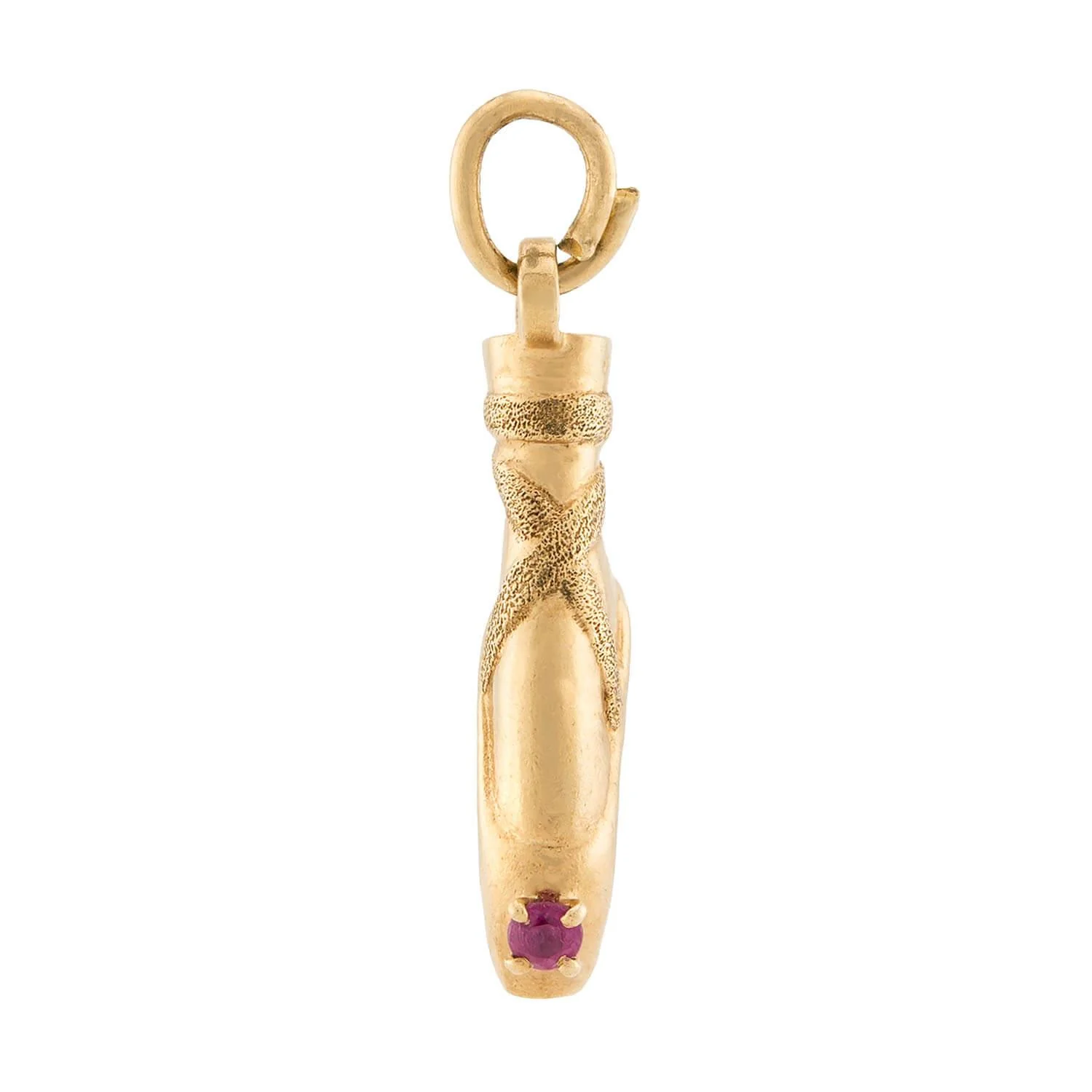 Retro 14k Spinel Ballet Shoe Pendant/Charm - Image 3