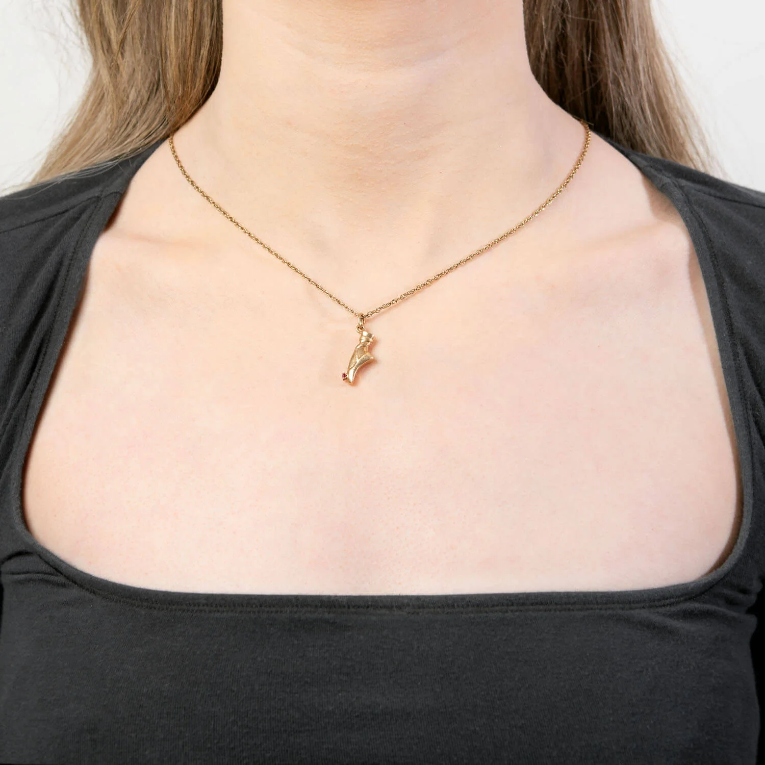 Retro 14k Spinel Ballet Shoe Pendant/Charm - Image 5