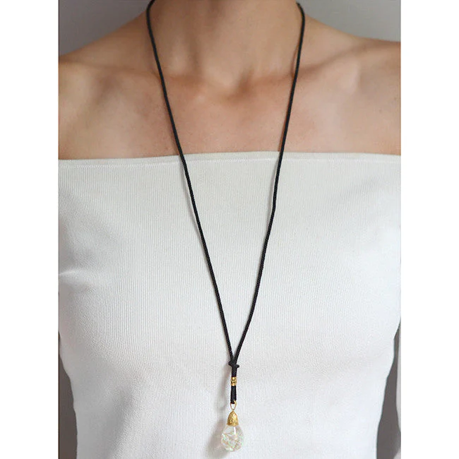 Retro 14kt Floating Opal Ball Necklace - Image 5