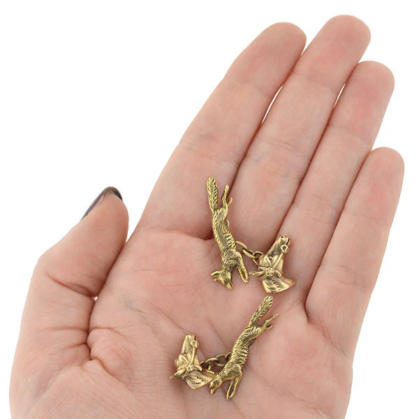 Retro 14kt Fox Hunting Horse & Fox Cufflinks - Image 6