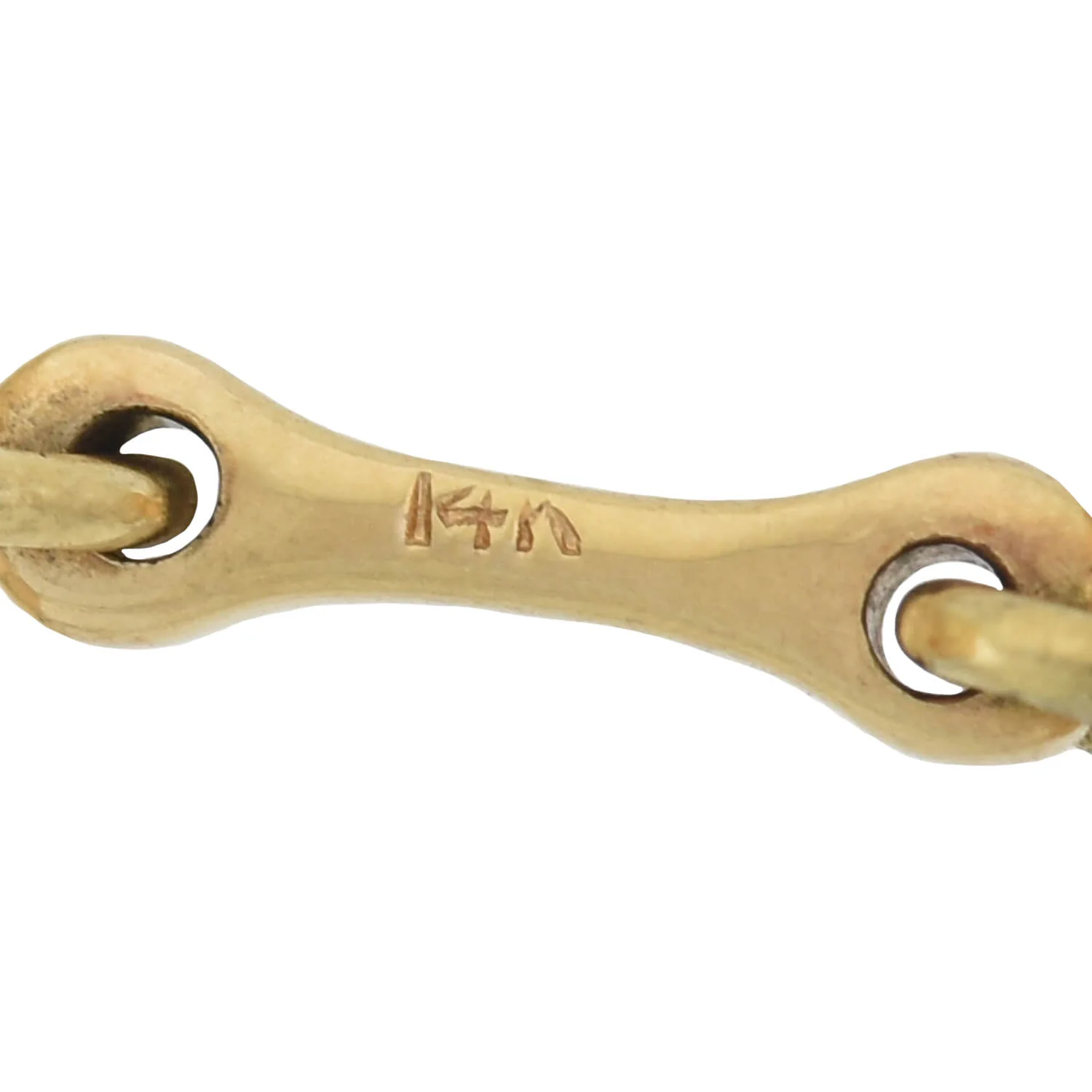 Retro 14kt Painted Reverse Carved Rock Crystal Fox Cufflinks - Image 6