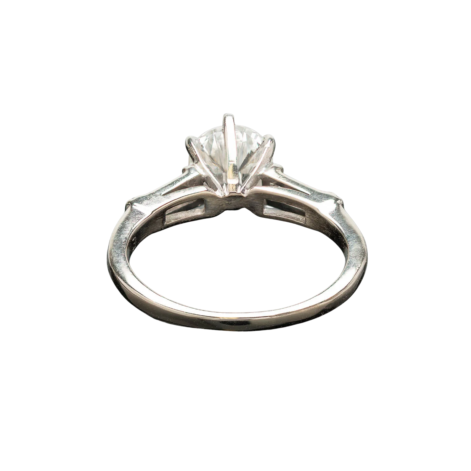 Retro 18k Diamond Engagement Ring 1.04ct Center - Image 5