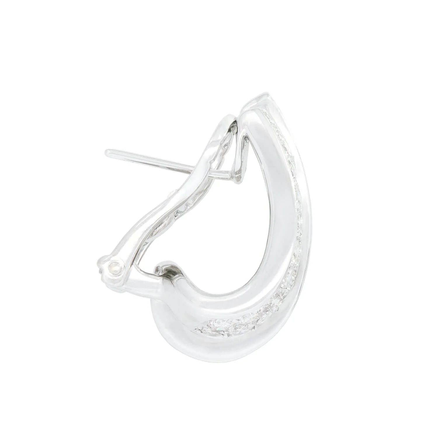 Retro 18k Diamond Teardrop Earrings - Image 2