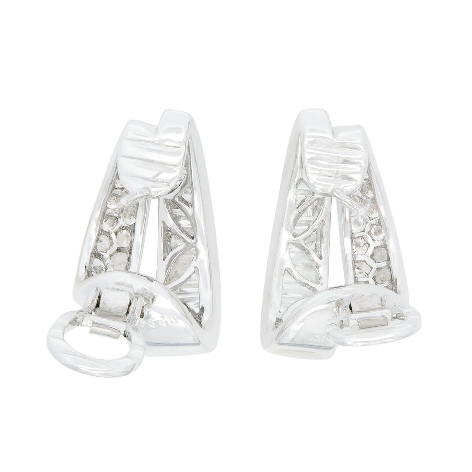 Retro 18k Diamond Teardrop Earrings - Image 3