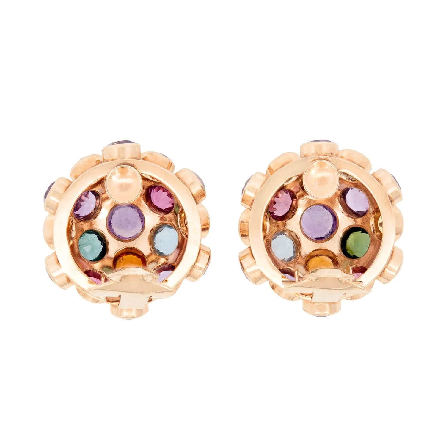 Retro 18k Multi Stone Sputnik Earrings - Image 3