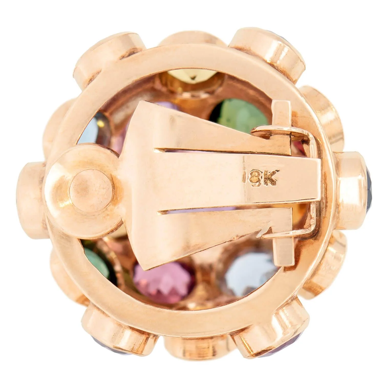 Retro 18k Multi Stone Sputnik Earrings - Image 4