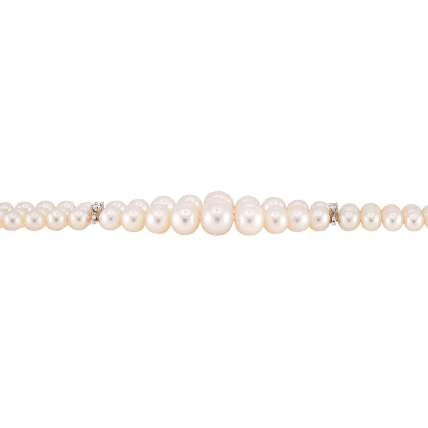 Retro 18k Pearl and Diamond Multi-Strand Bracelet - Image 2