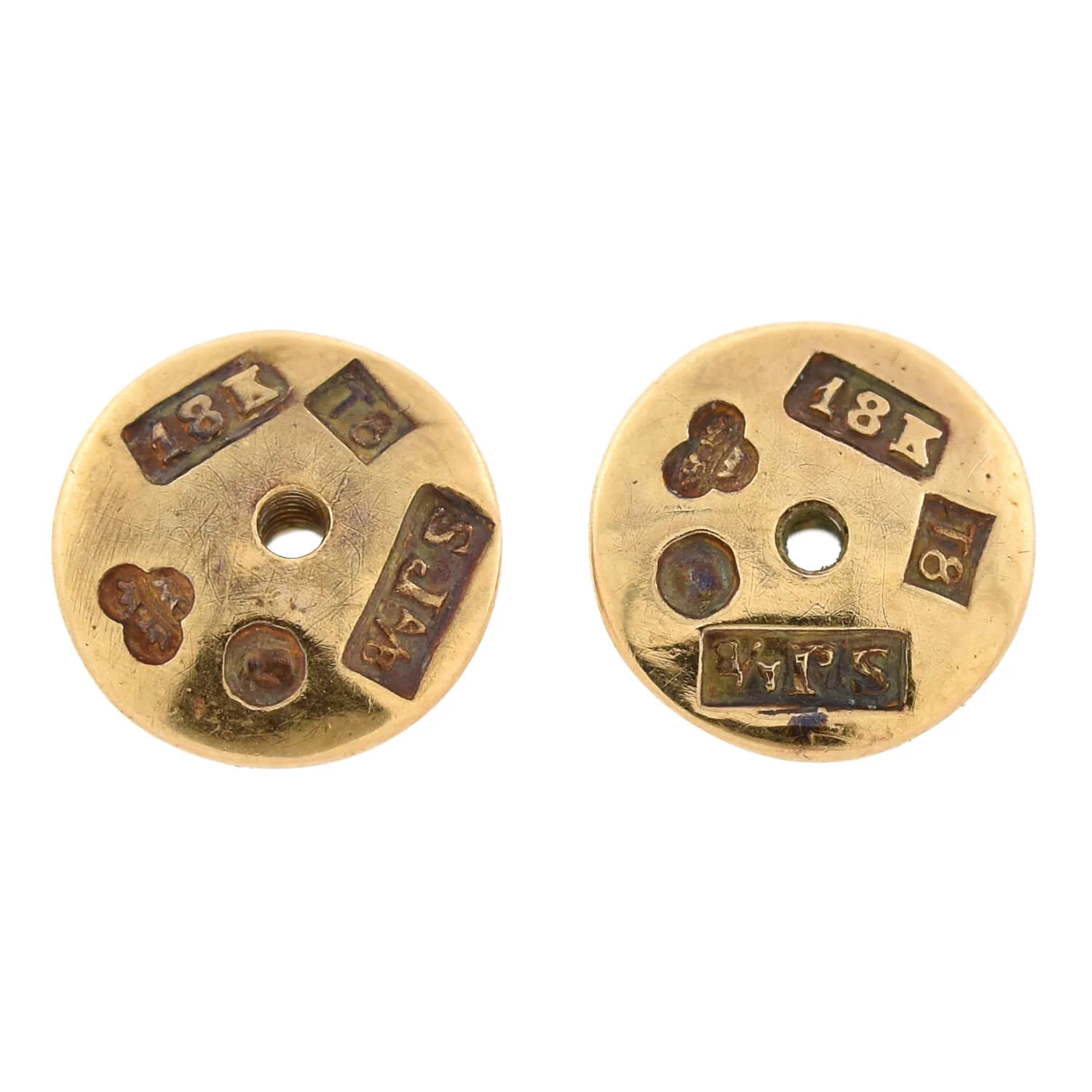 Retro 18kt/Sterling Pearl + Old  Rose Cut Diamond Stud Earrings - Image 6
