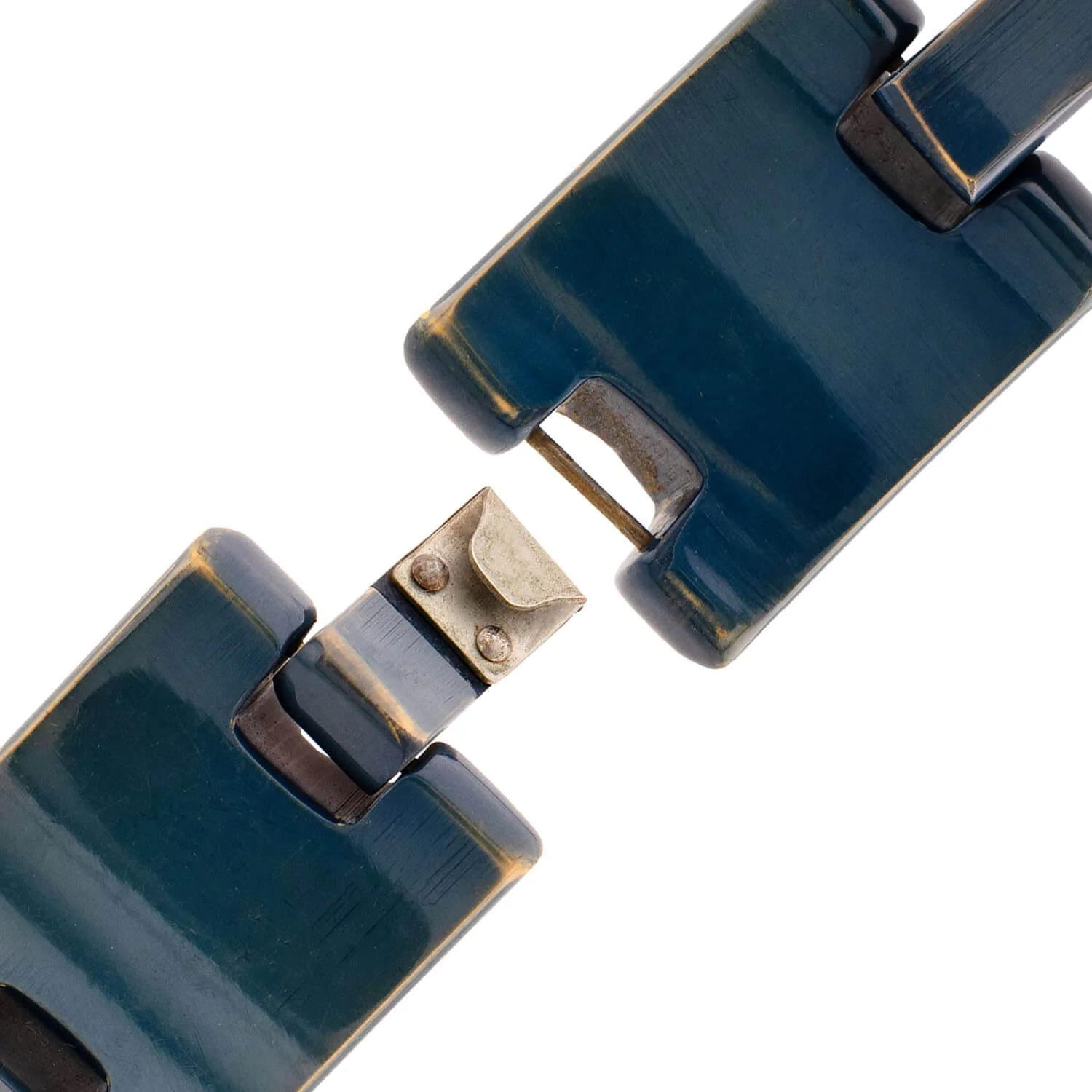 Retro Bakelite Carved Clamper and Link Bracelet Set - Image 6