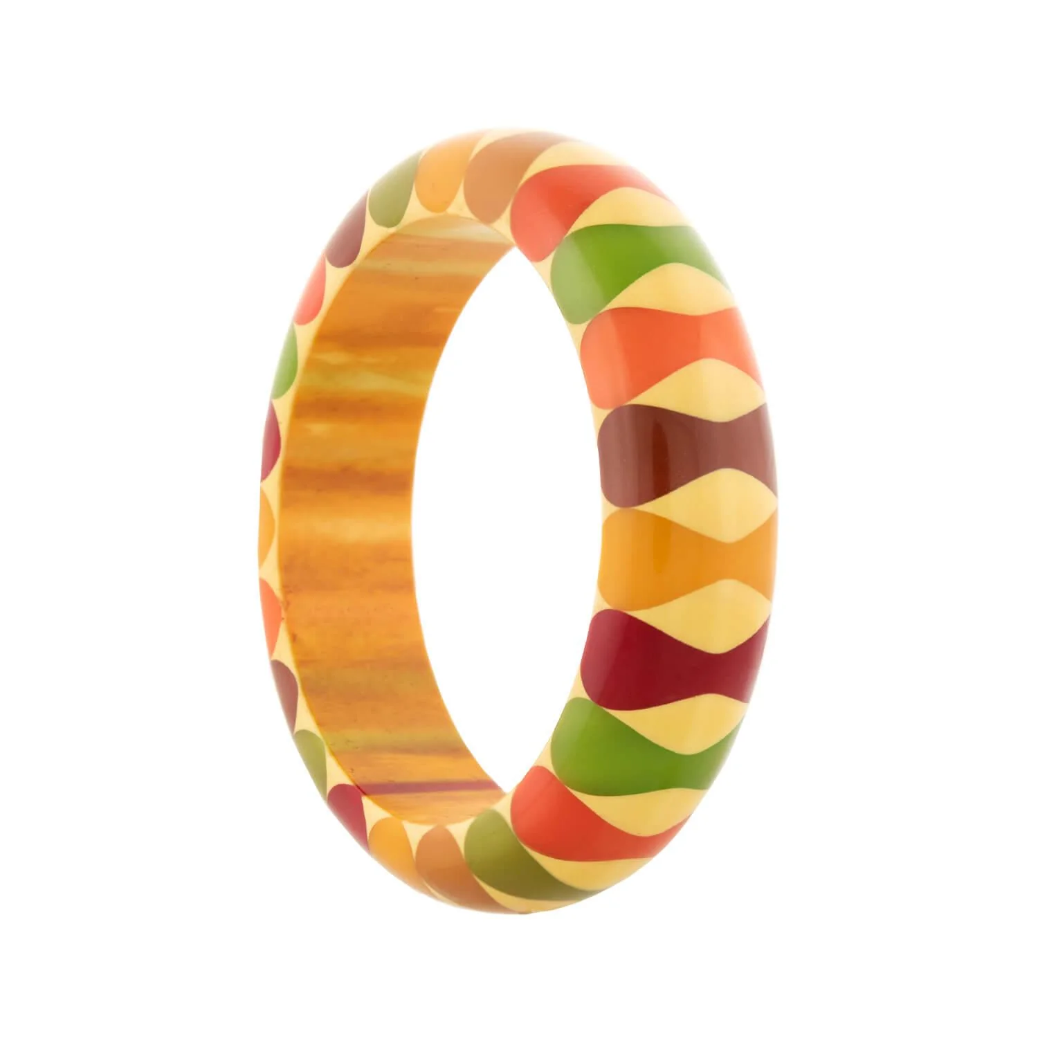 Retro Bakelite Multicolored Bowtie Bangle - Image 3