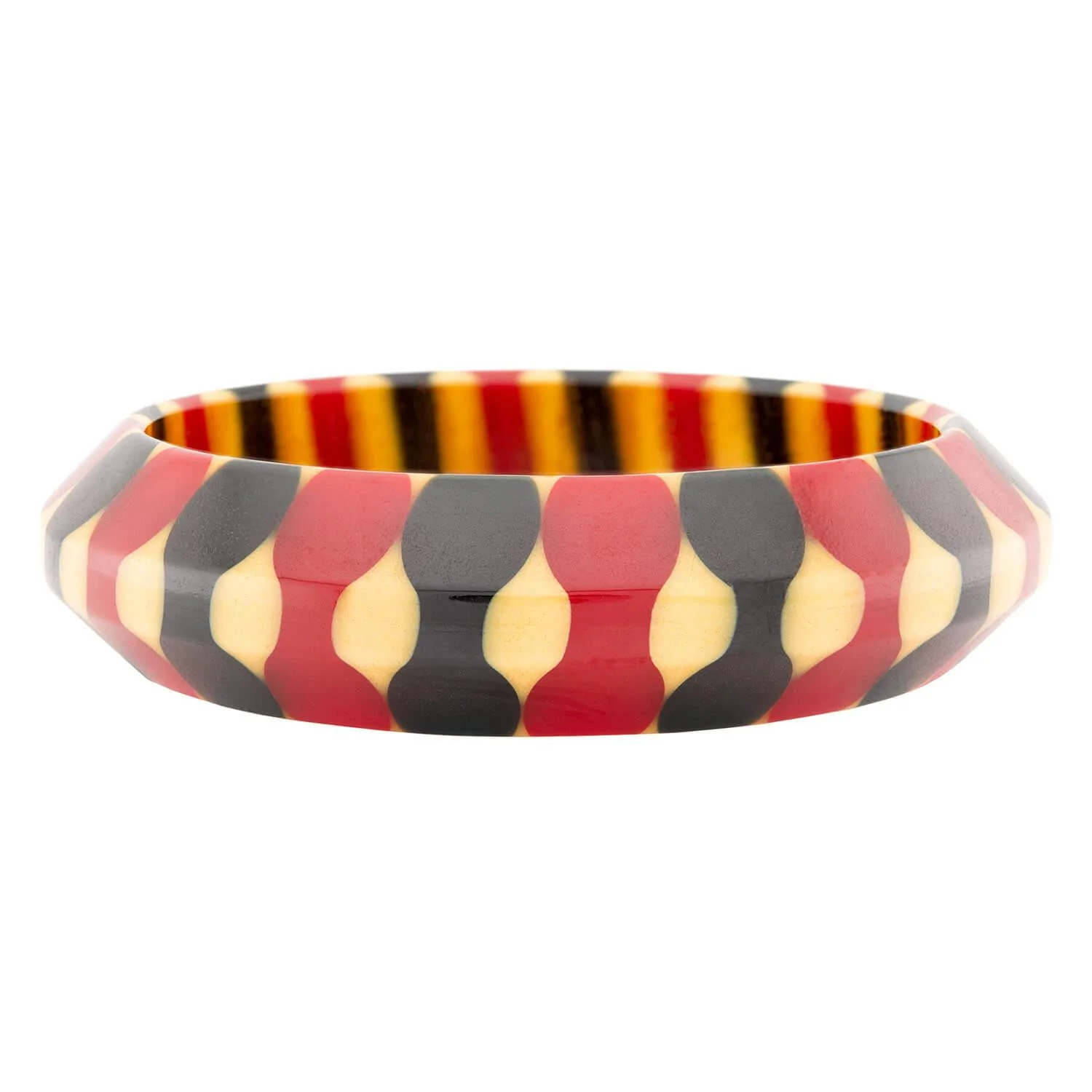Retro Bakelite Red and Black Bowtie Bangle - Image 3
