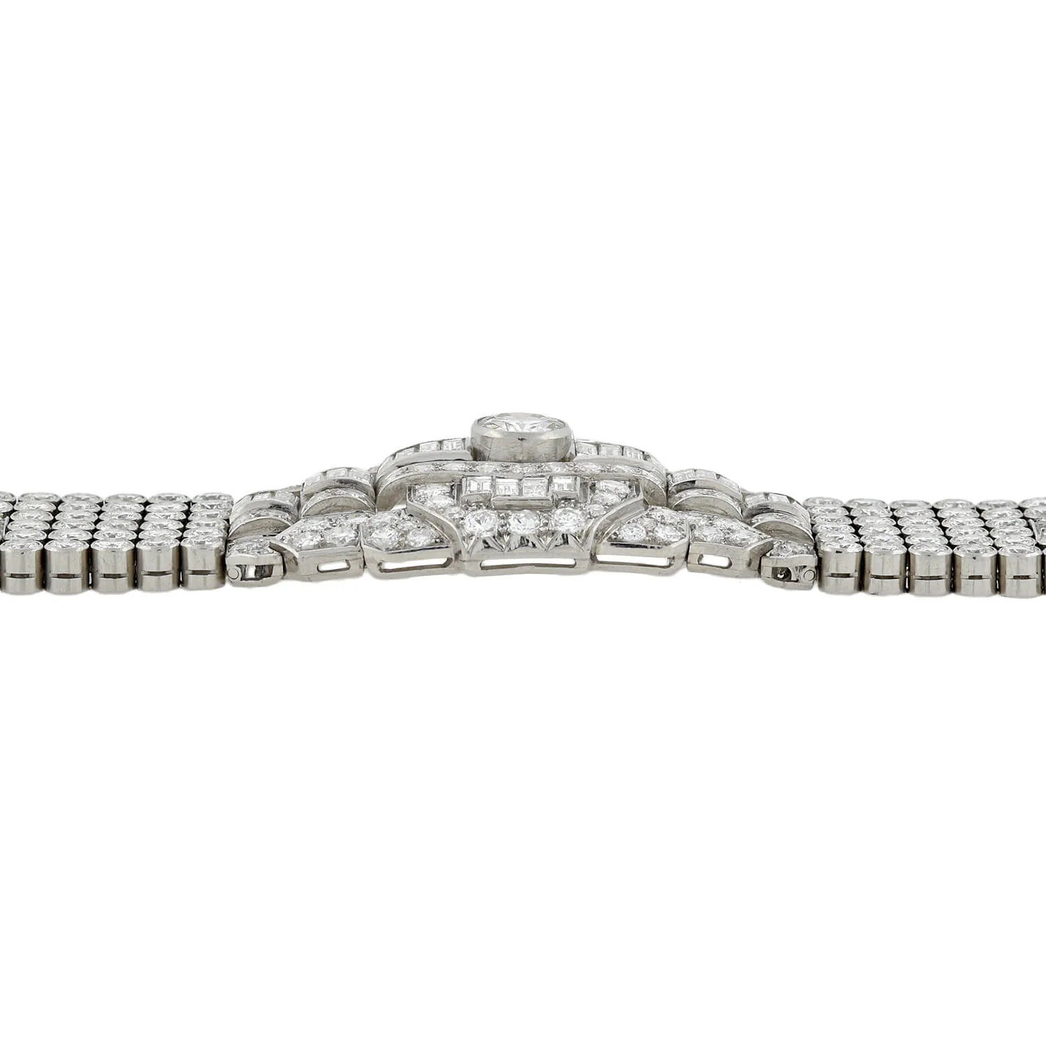 Retro Exquisite Platinum Diamond Encrusted Link Bracelet 32ctw - Image 8