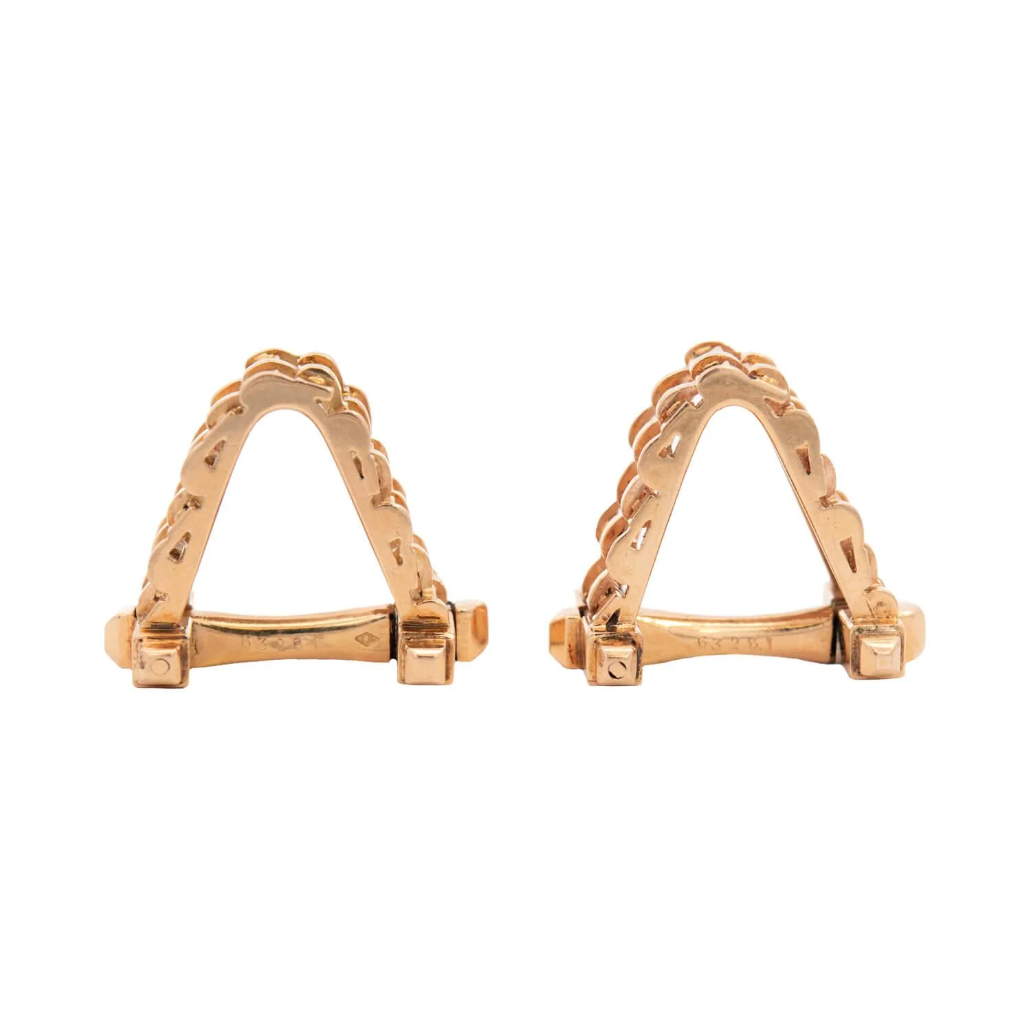 Retro French 18k Tire Track Cufflinks - Image 2