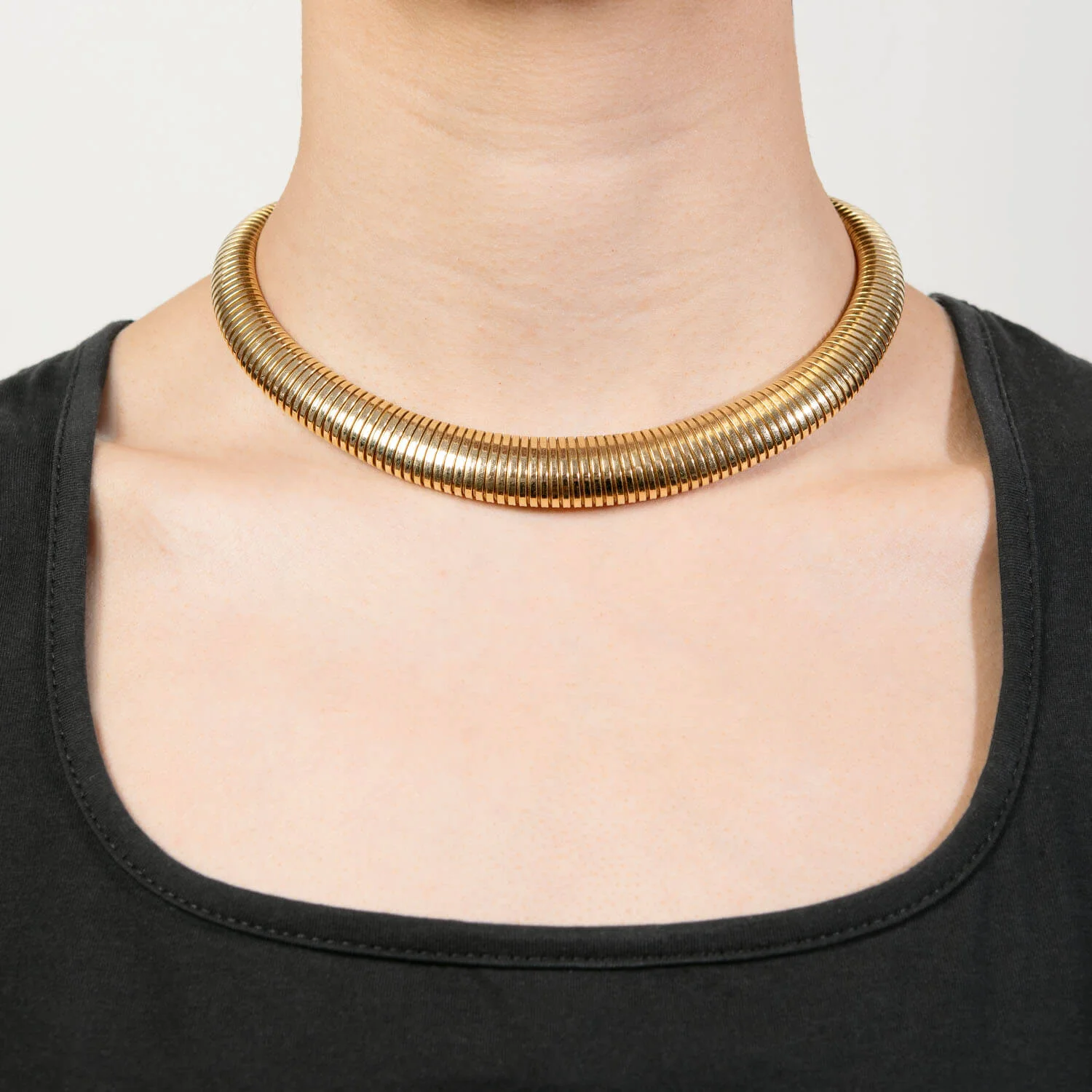 Retro Italian 14k Gooseneck Chain Necklace - Image 7